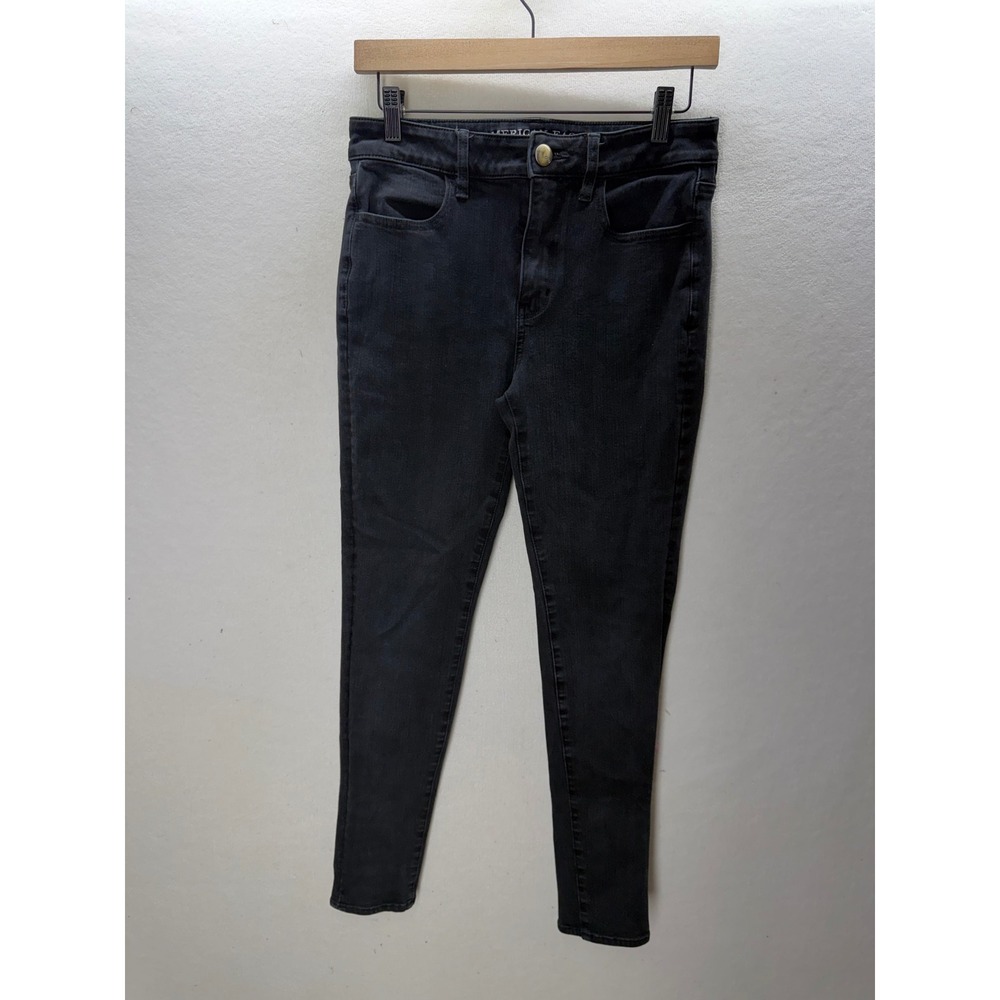 American Eagle Hi-Rise Jegging Women 8 Black 360 Super Stretch Jeans 3534